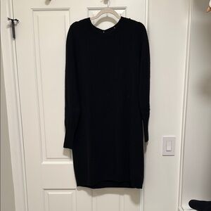 Joie Black Long Sleeve Sheath Sweater Dress Crew Neck